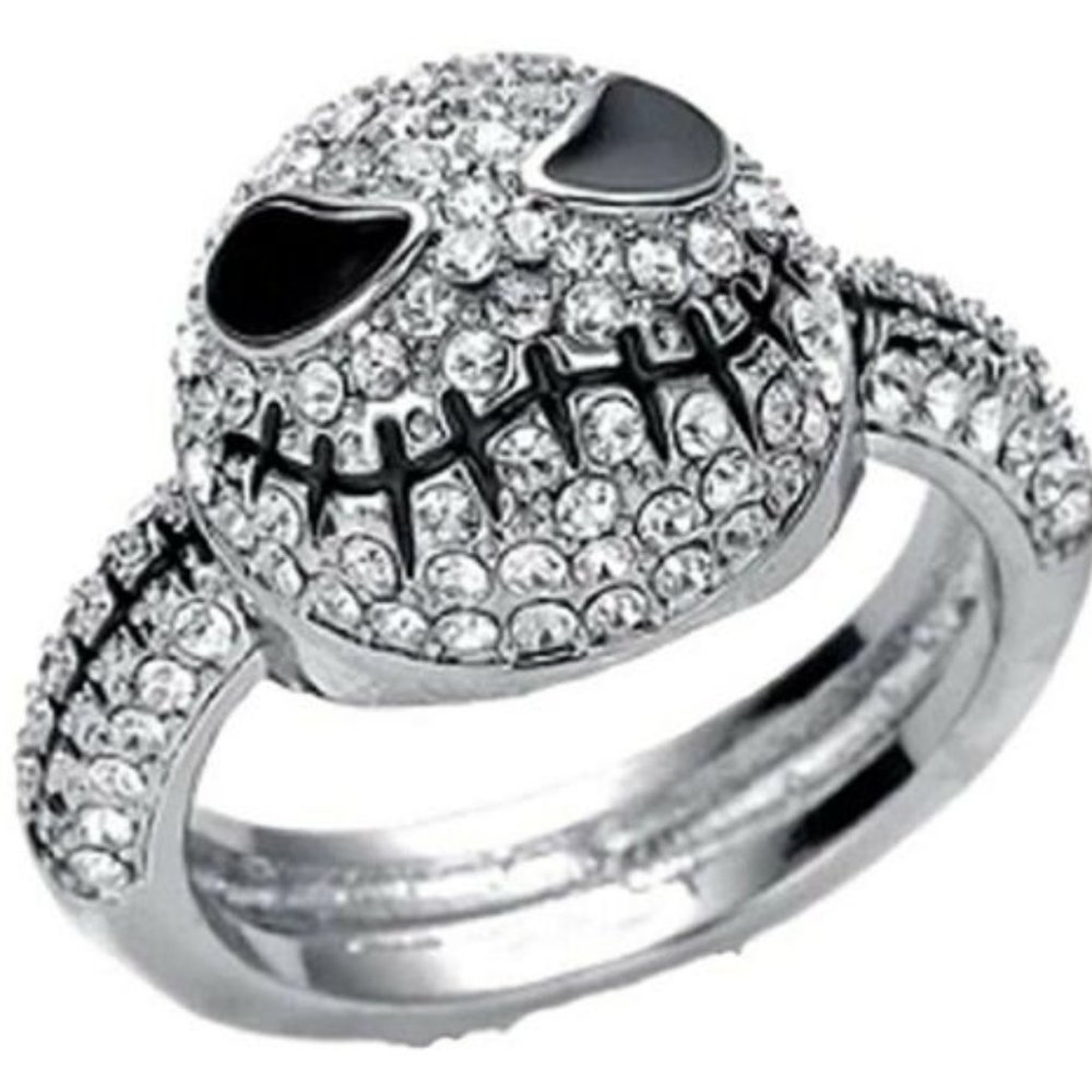 Jack Skellington Rhinestone Stainless Steel Ring